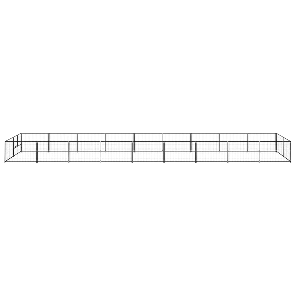 Vidaxl chien Kennel 18 m² en acier noir
