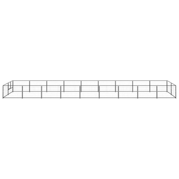 Vidaxl chien Kennel 18 m² en acier noir