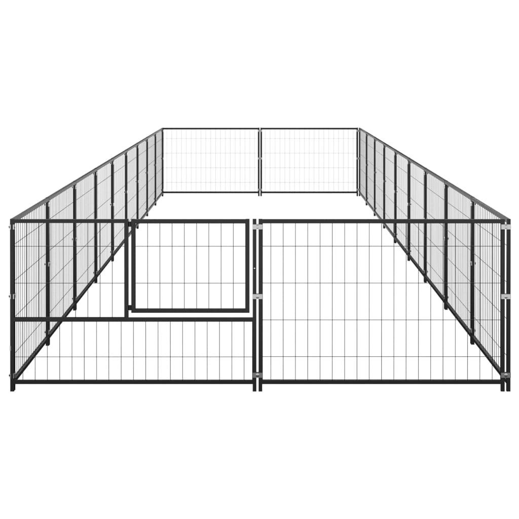 Vidaxl chien Kennel 18 m² en acier noir
