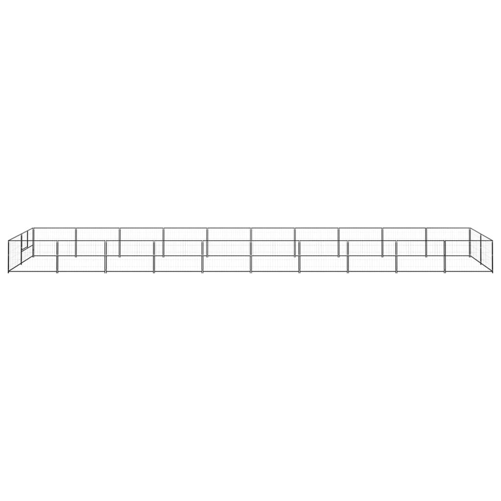 Vidaxl chien Kennel 20 m² en acier noir