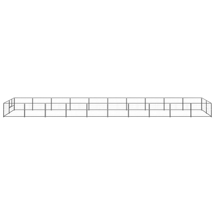 Vidaxl chien Kennel 20 m² en acier noir