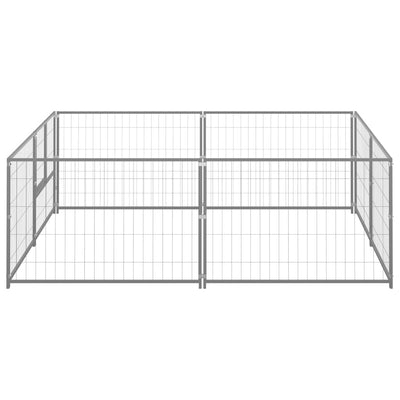 Vidaxl Dog Kennel 4 m² en acier argent coloré