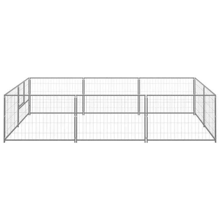 Vidaxl chien Kennel 6 m² en acier argenté colored