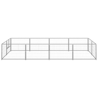 Vidaxl chien Kennel 8 m² en acier argent coloré