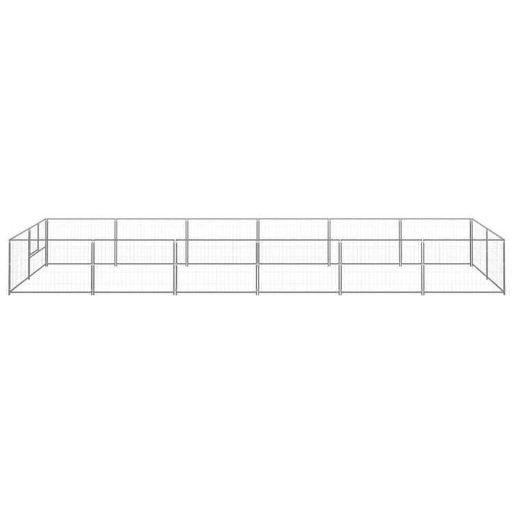 Vidaxl chien Kennel 12 m² en acier argent coloré