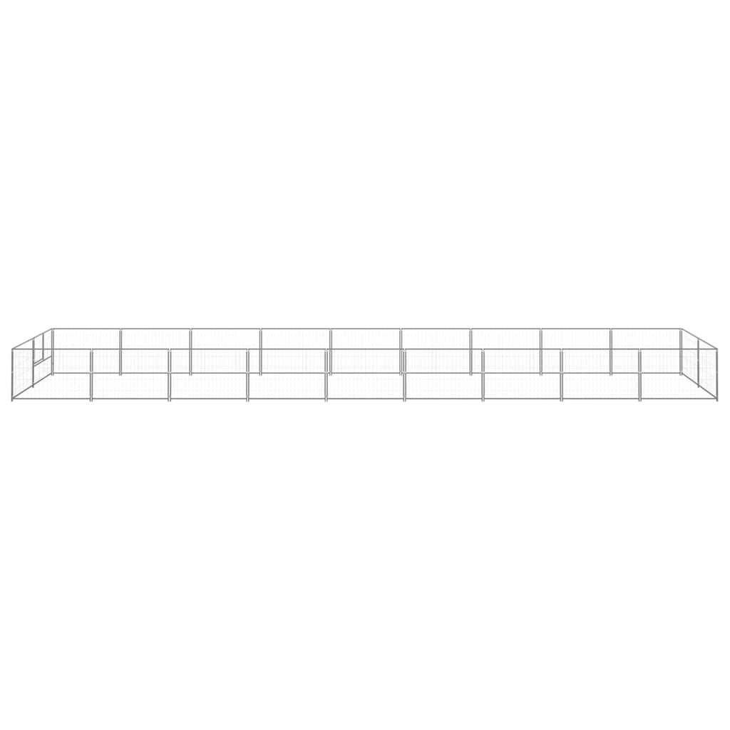 Vidaxl chien Kennel 18 m² en acier argent coloré
