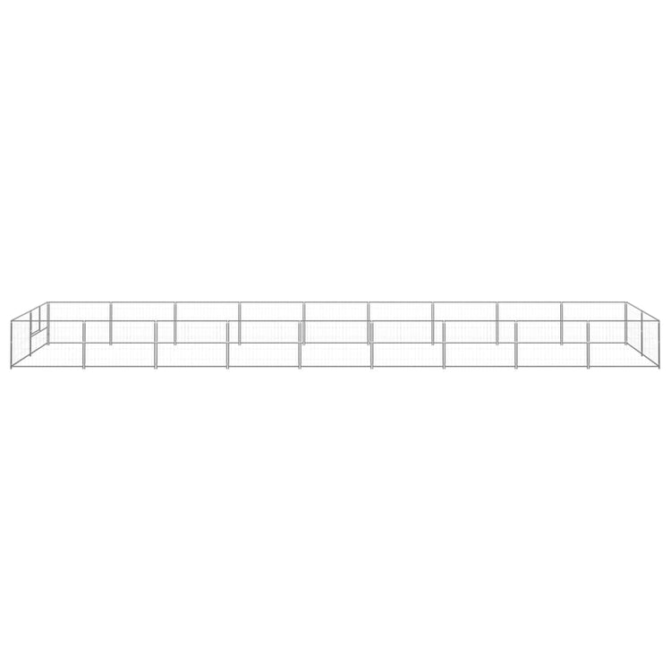 Vidaxl chien Kennel 18 m² en acier argent coloré