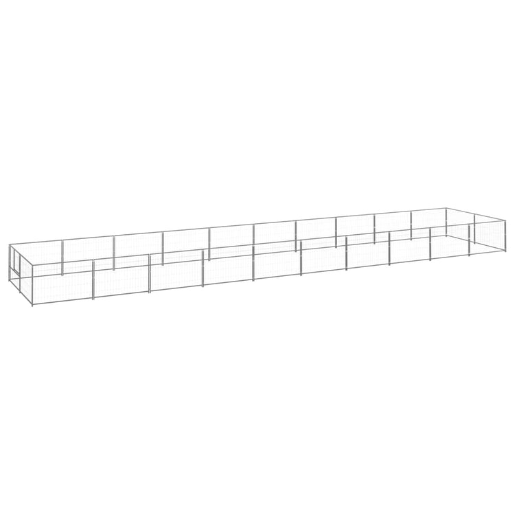 Vidaxl chien Kennel 20 m² en acier argent coloré