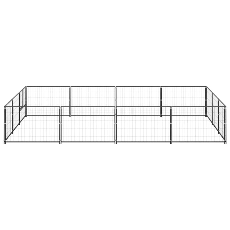 Vidaxl chien Kennel 12 m² en acier noir