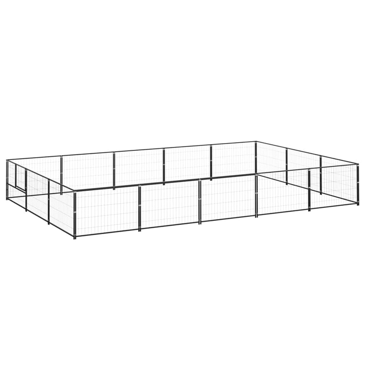 Vidaxl chien Kennel 15 m² en acier noir