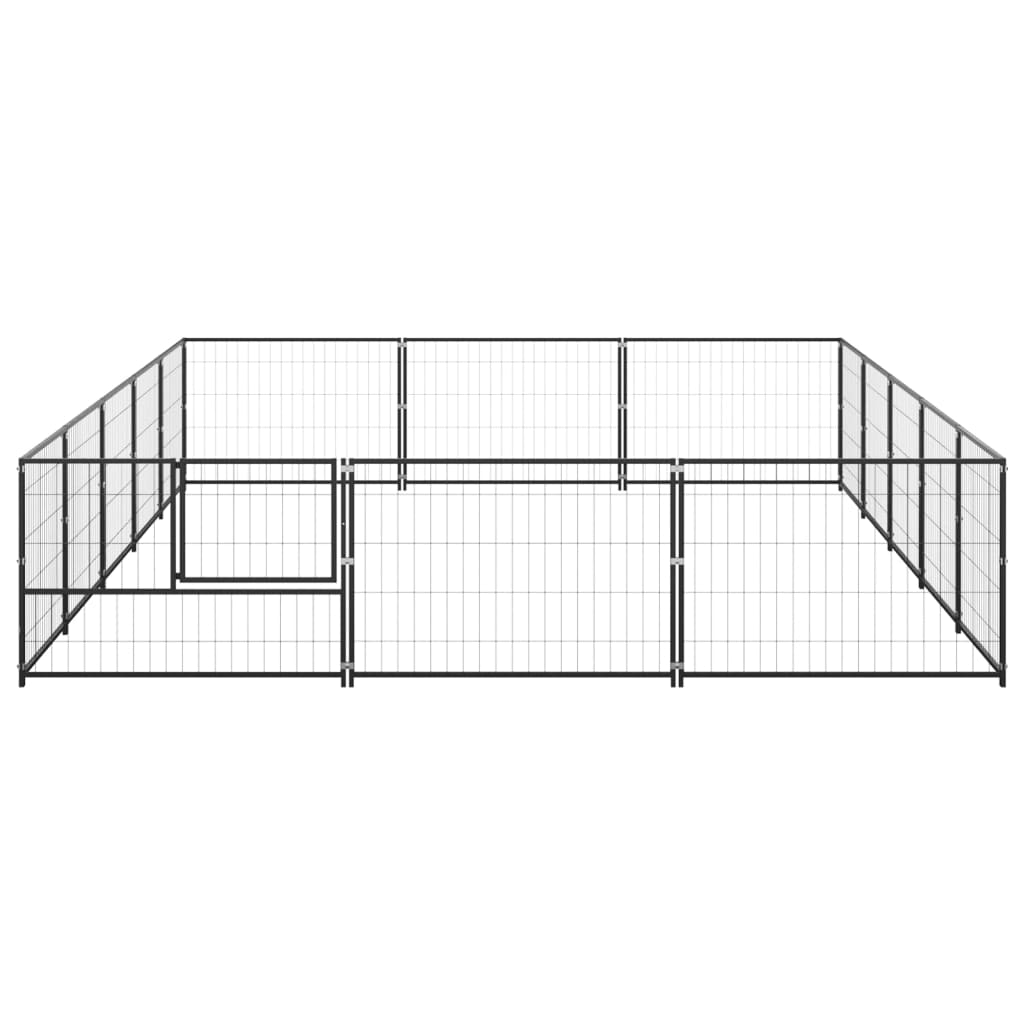 Vidaxl chien Kennel 15 m² en acier noir