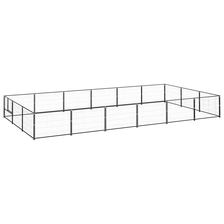Vidaxl chien Kennel 18 m² en acier noir