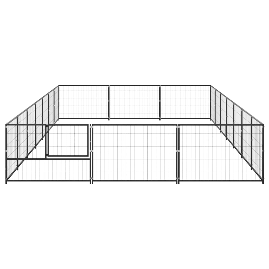 Vidaxl chien Kennel 21 m² en acier noir