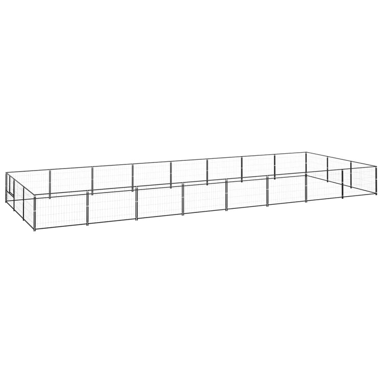 Vidaxl chien Kennel 24 m² en acier noir