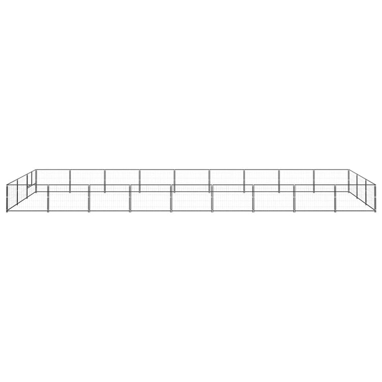 Vidaxl chien Kennel 27 m² en acier noir