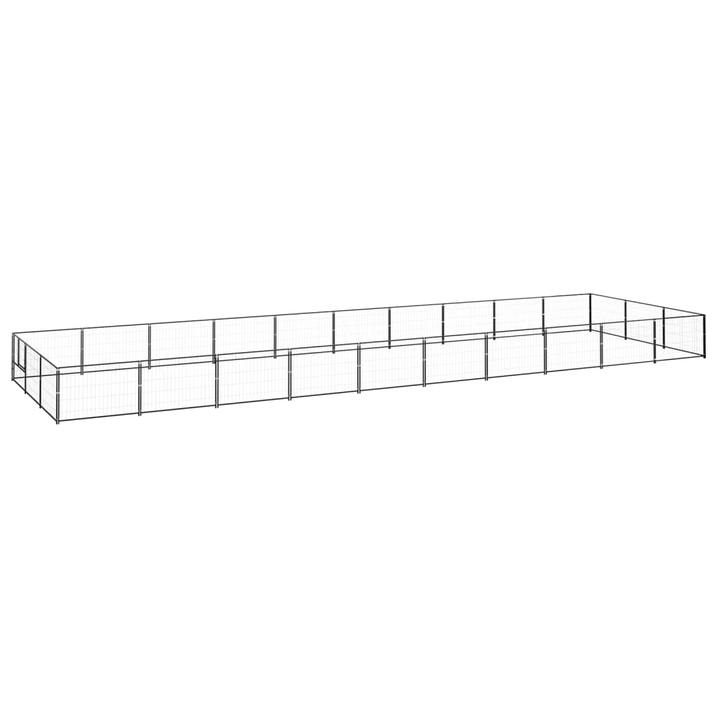 Vidaxl chien Kennel 30 m² en acier noir