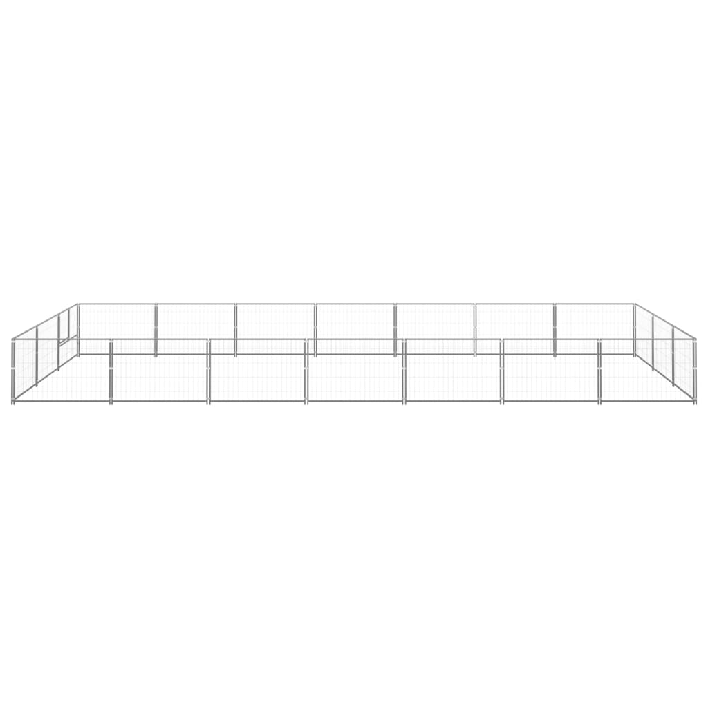 Vidaxl chien Kennel 21 m² en acier argenté colored