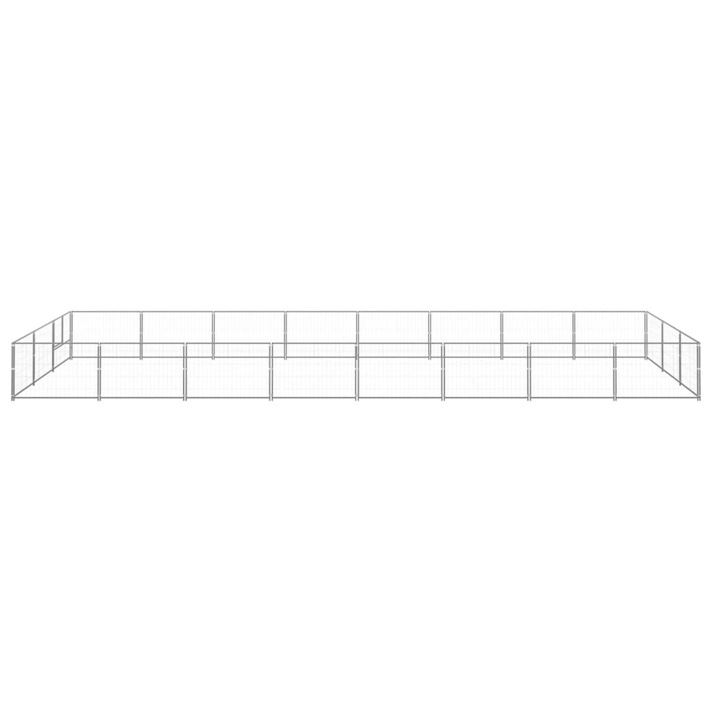 Vidaxl chien Kennel 24 m² en acier argenté colored