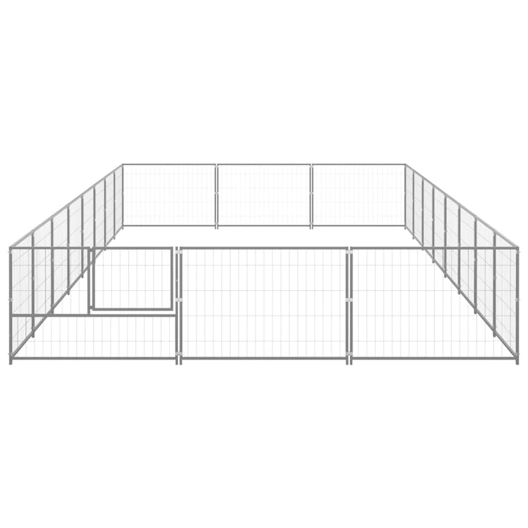 Vidaxl chien Kennel 24 m² en acier argenté colored