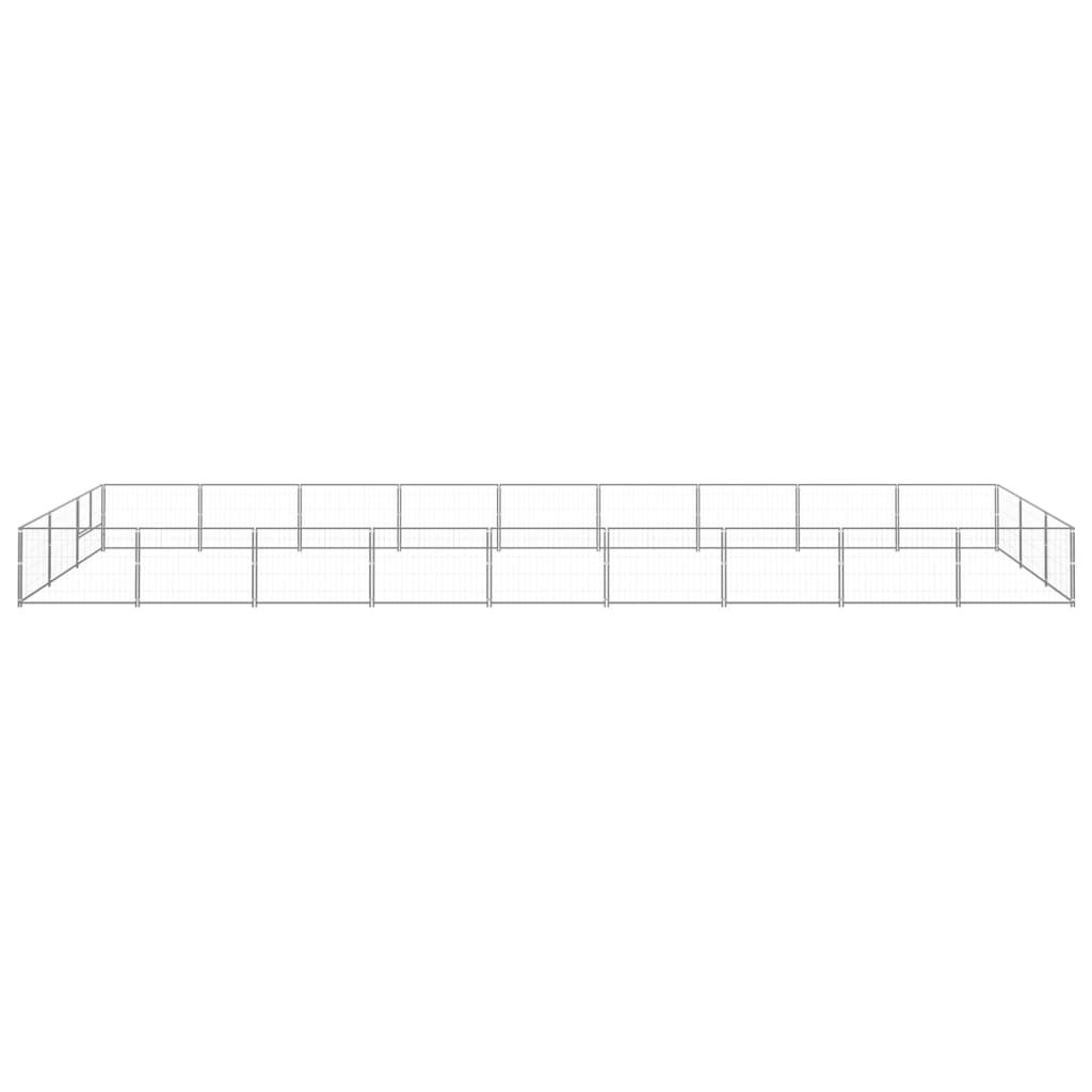 Vidaxl chien chenil 27 m² en acier argenté colored