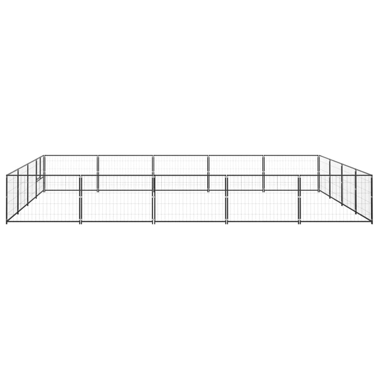 Vidaxl chien Kennel 20 m² en acier noir