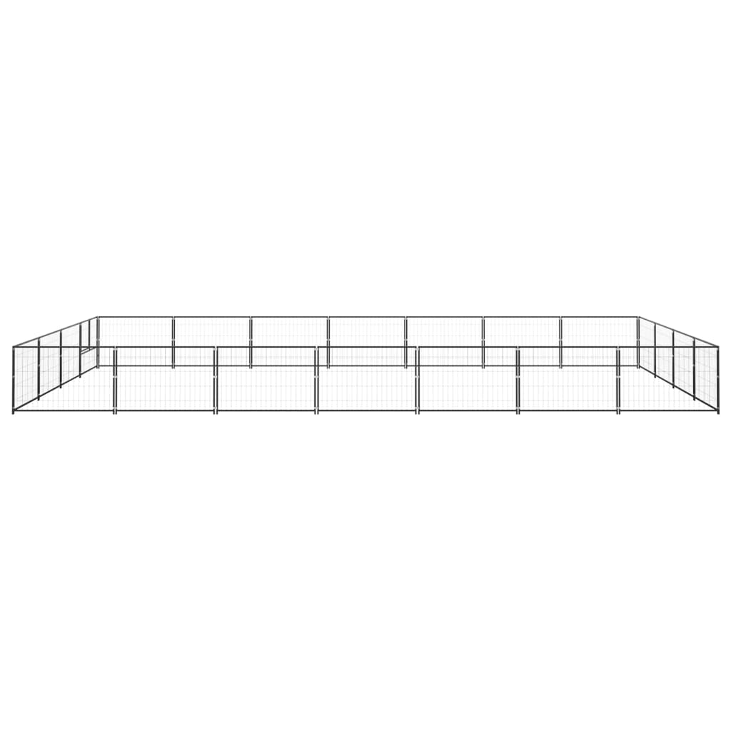Vidaxl chien Kennel 28 m² en acier noir