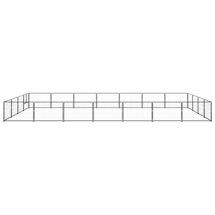 Vidaxl chien Kennel 28 m² en acier noir