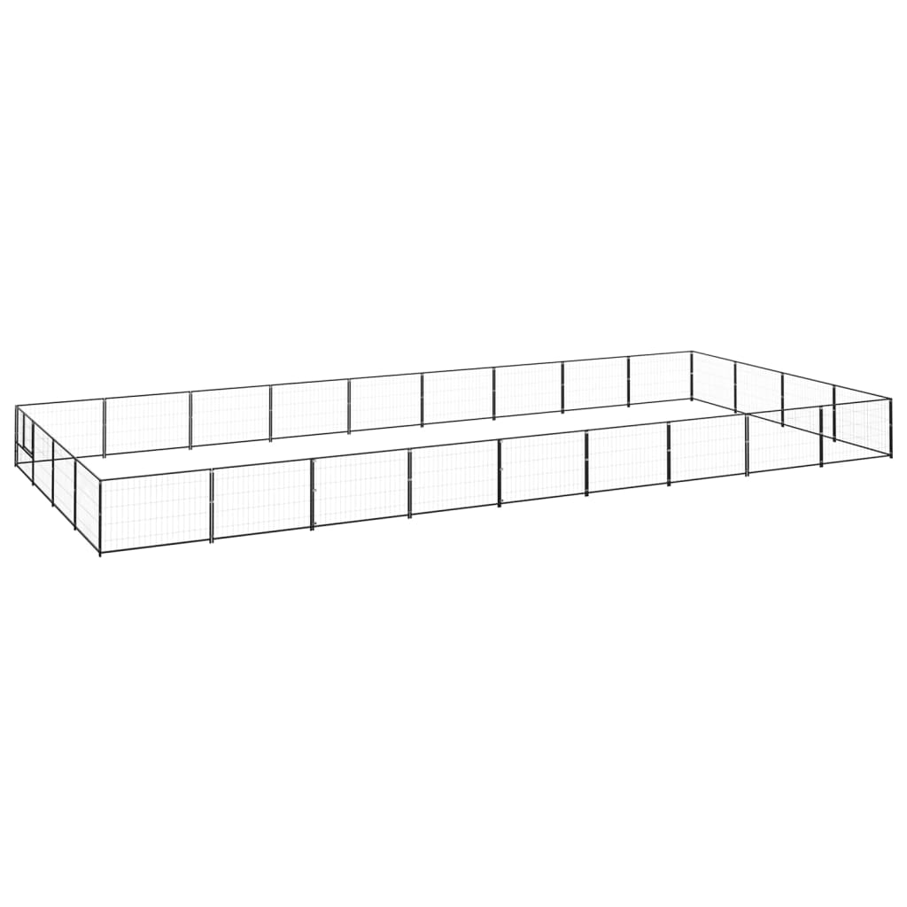 Vidaxl chien Kennel 36 m² en acier noir