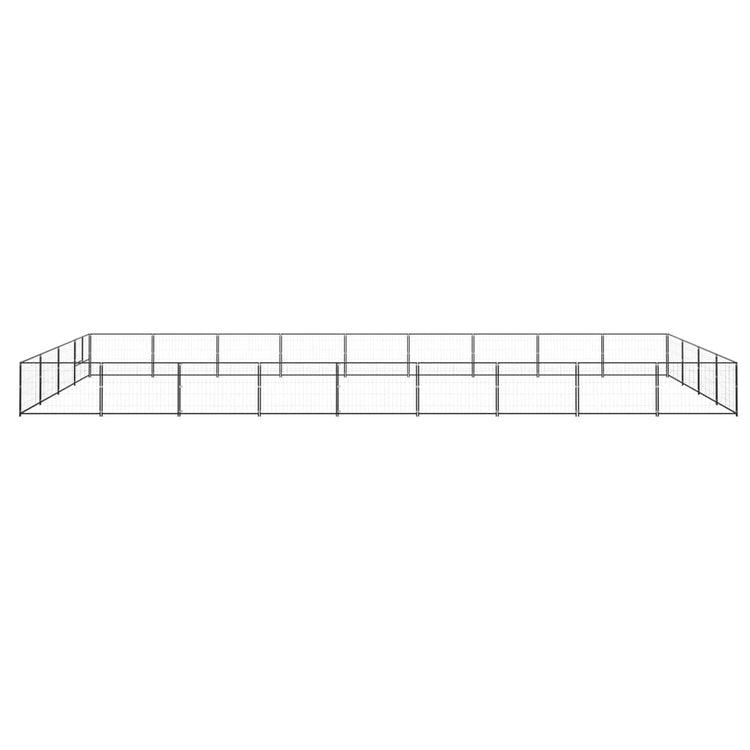 Vidaxl chien Kennel 36 m² en acier noir