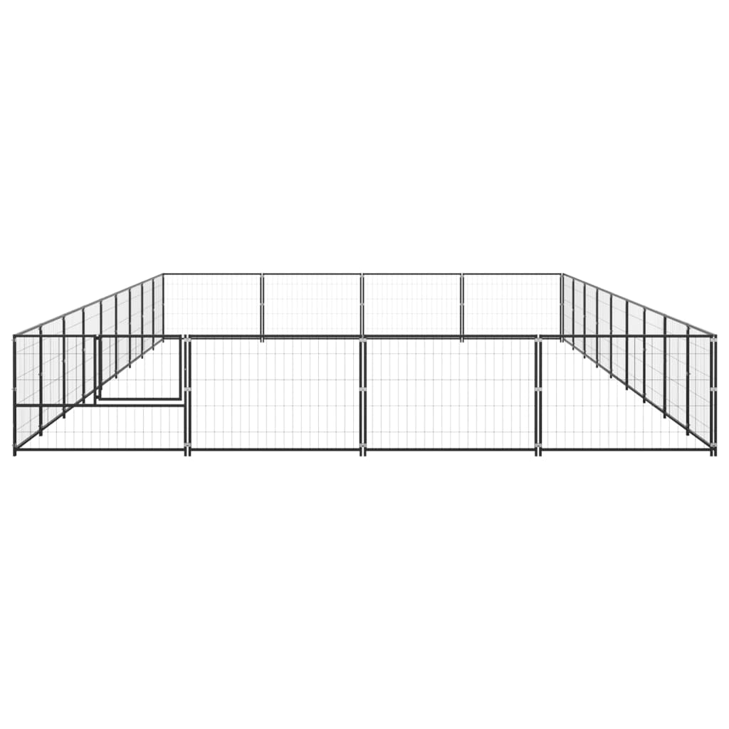 Vidaxl chien Kennel 36 m² en acier noir