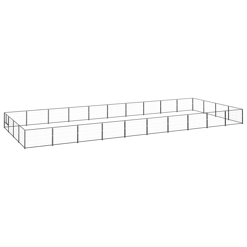 Vidaxl chien Kennel 40 m² en acier noir
