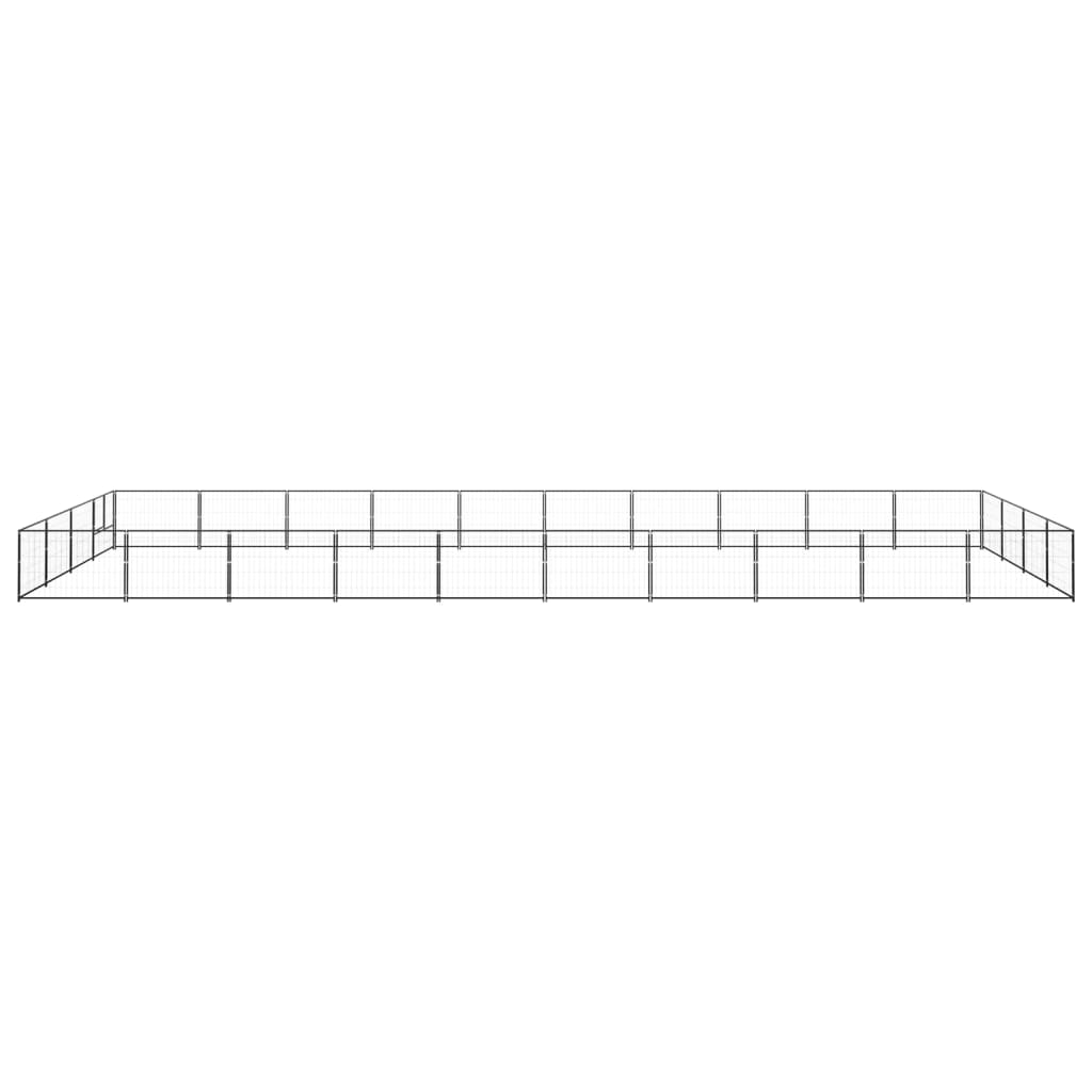Vidaxl chien Kennel 40 m² en acier noir