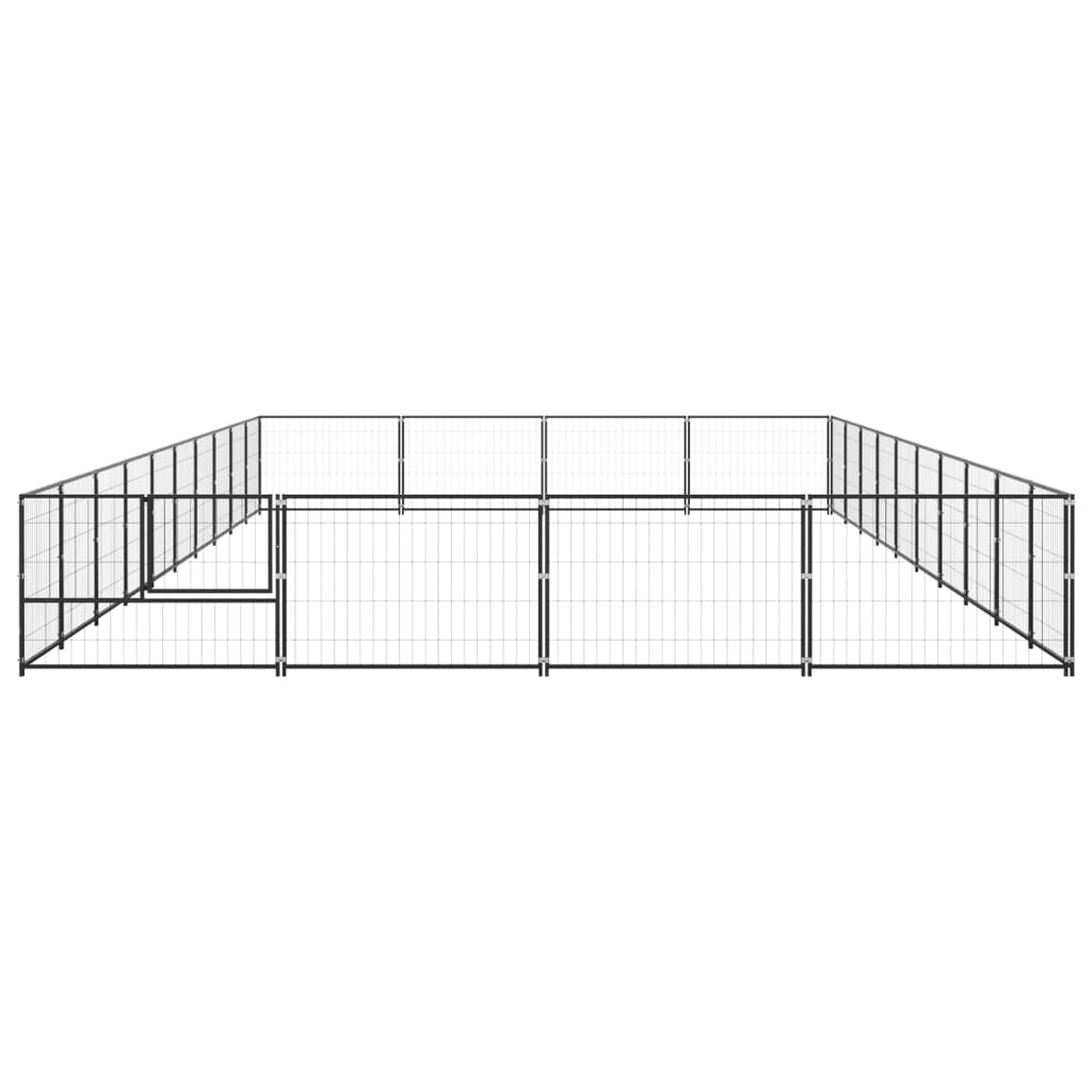 Vidaxl chien Kennel 40 m² en acier noir