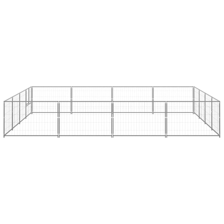 Vidaxl chien kennel 16 m² en acier argenté colored
