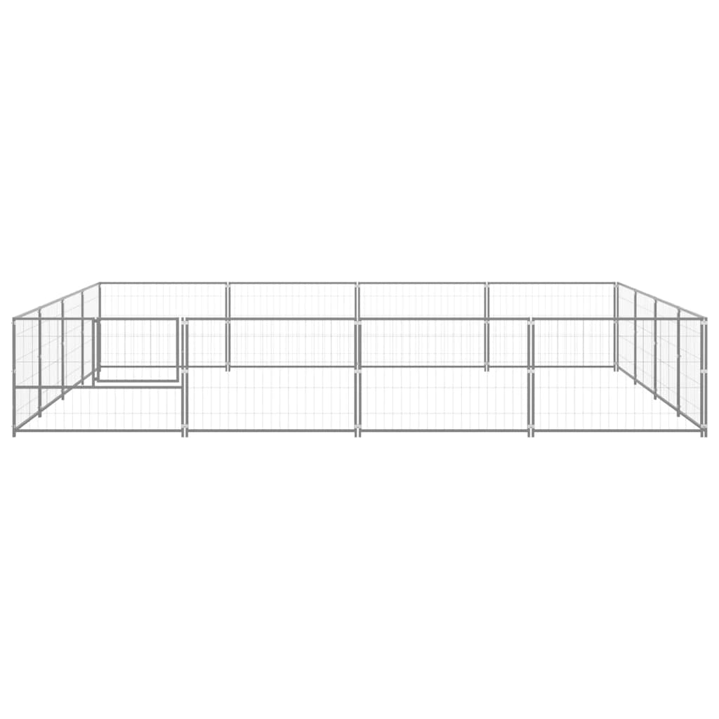 Vidaxl chien kennel 16 m² en acier argenté colored