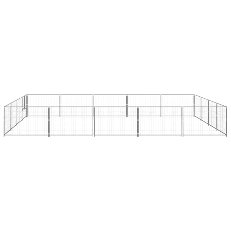 Vidaxl chien Kennel 20 m² en acier argent coloré