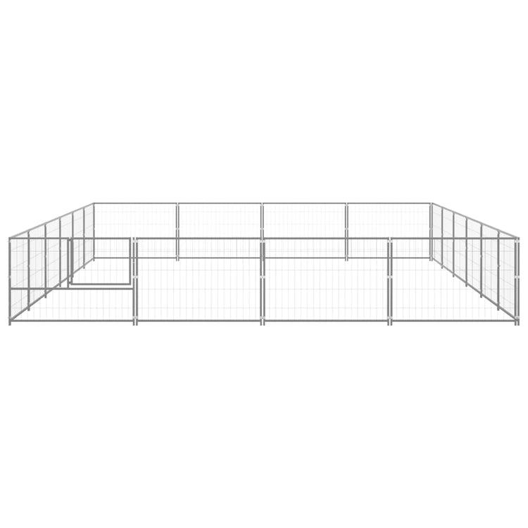Vidaxl chien Kennel 24 m² en acier argenté colored