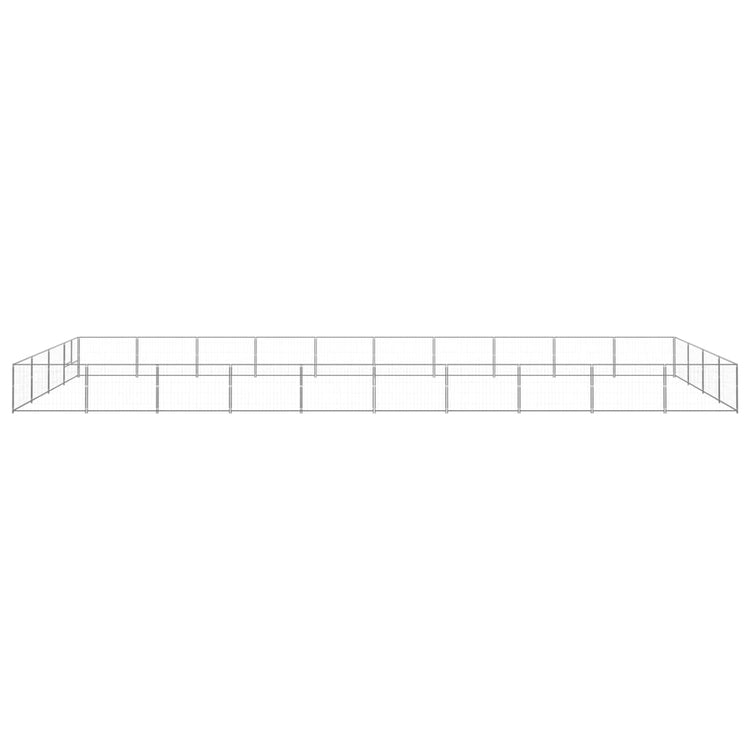 Vidaxl chien Kennel 40 m² en acier argent coloré