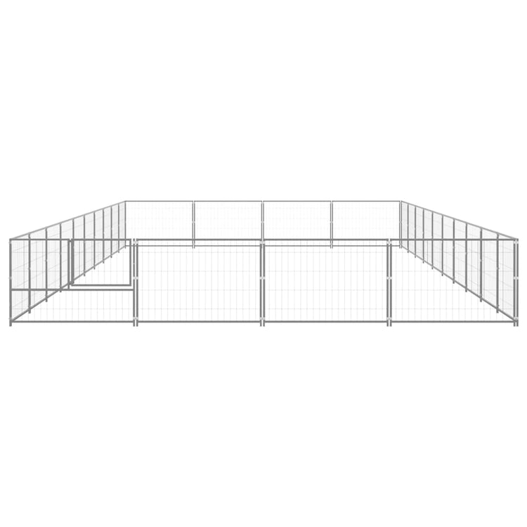 Vidaxl chien Kennel 40 m² en acier argent coloré