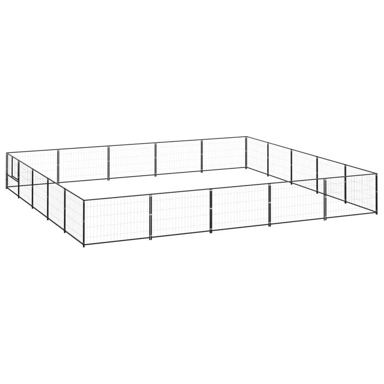 Vidaxl chien Kennel 25 m² en acier noir