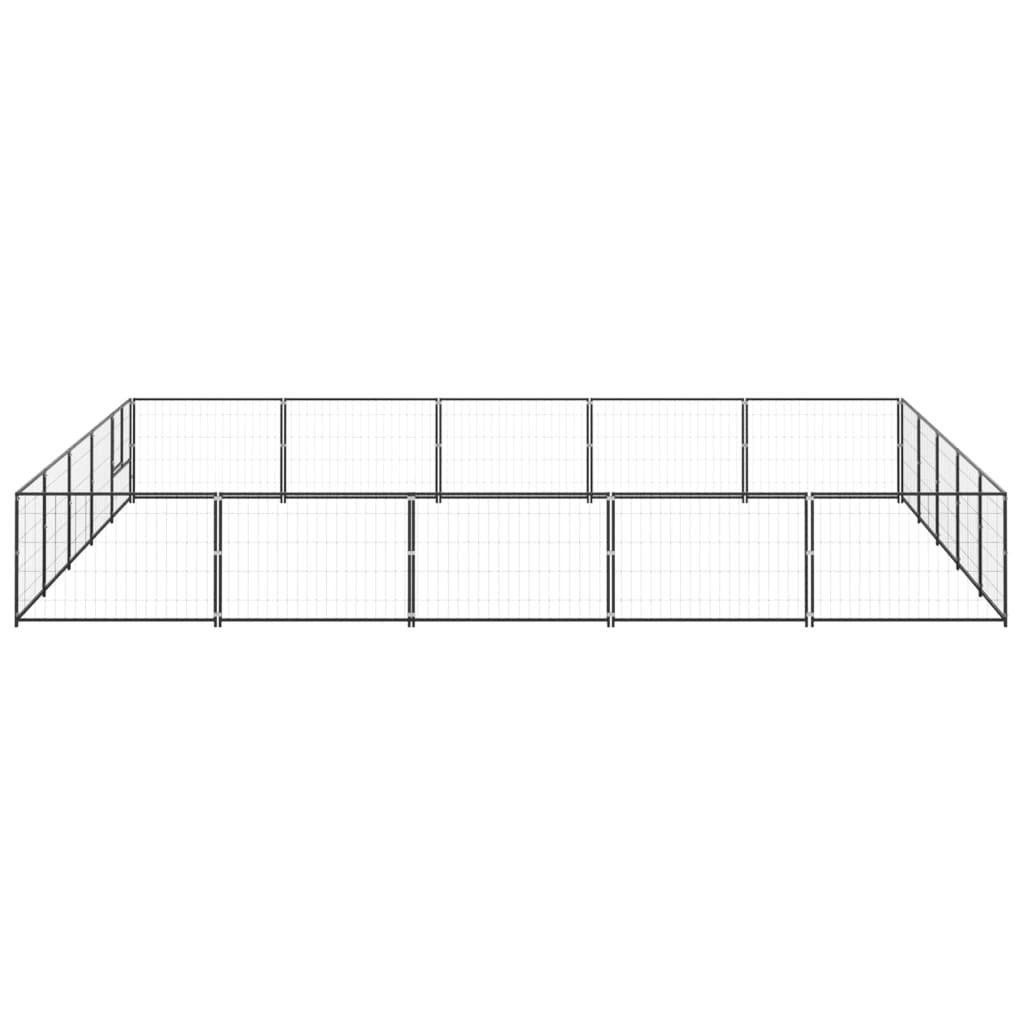 Vidaxl chien Kennel 25 m² en acier noir