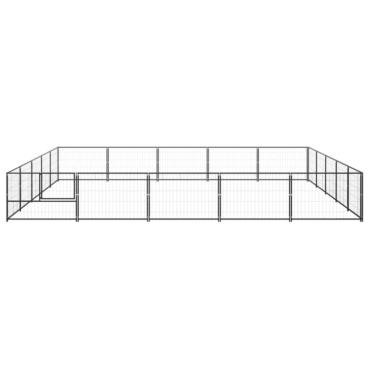 Vidaxl chien Kennel 25 m² en acier noir