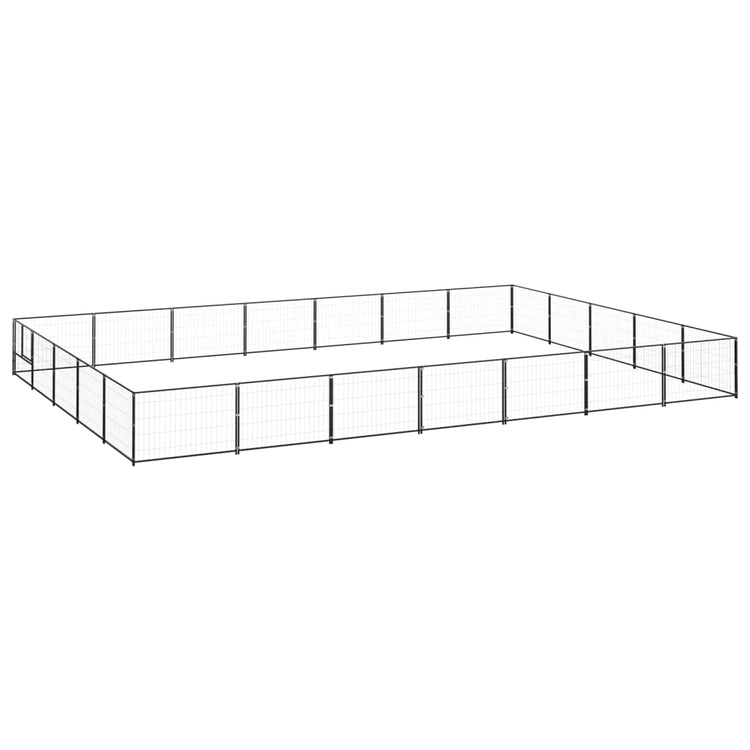 Vidaxl chien Kennel 35 m² en acier noir