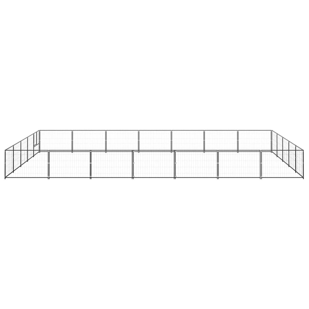 Vidaxl chien Kennel 35 m² en acier noir