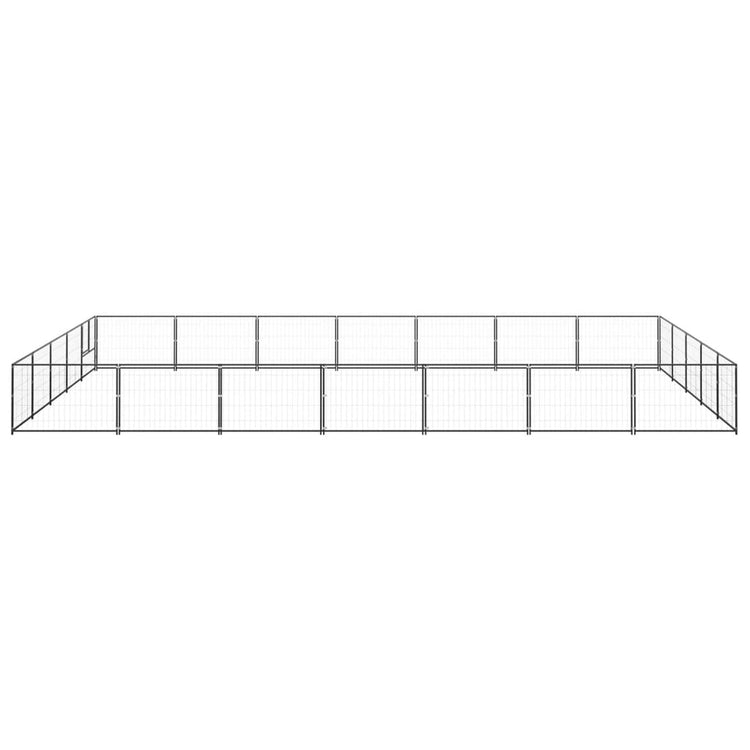 Vidaxl chien Kennel 35 m² en acier noir