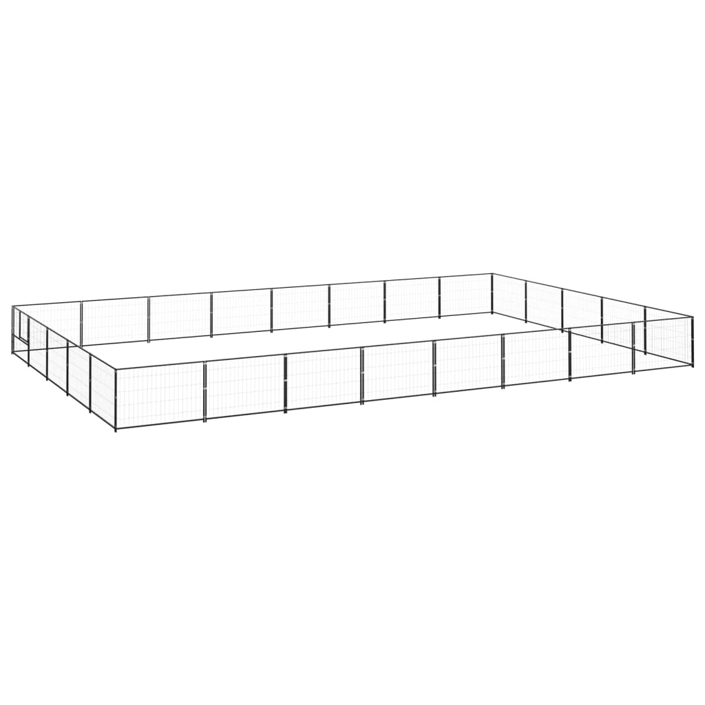 Vidaxl chien Kennel 40 m² en acier noir