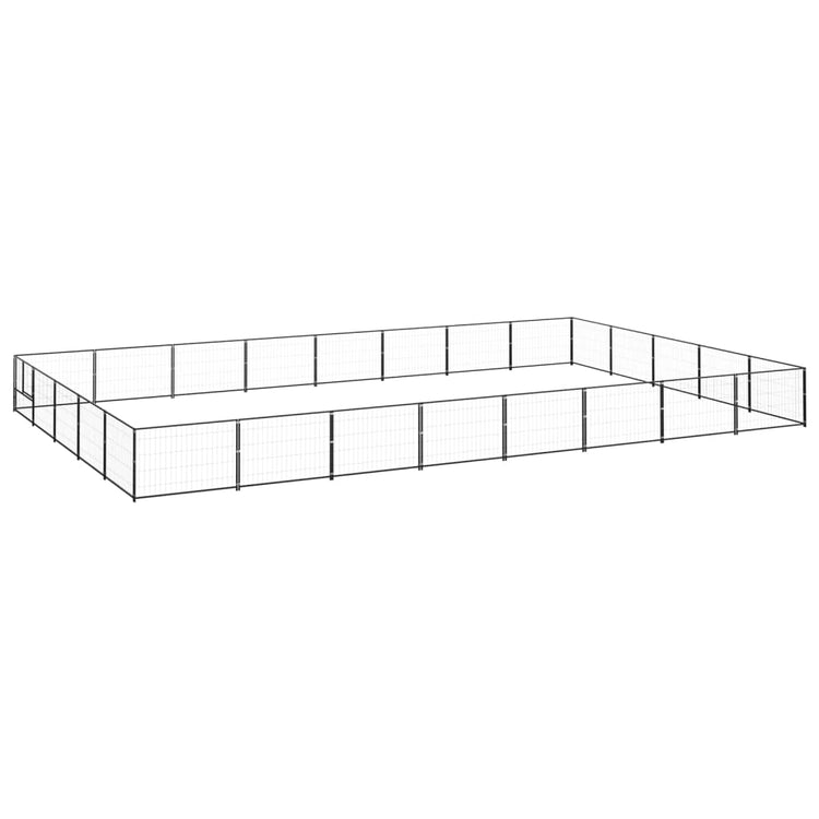 Vidaxl chien Kennel 40 m² en acier noir