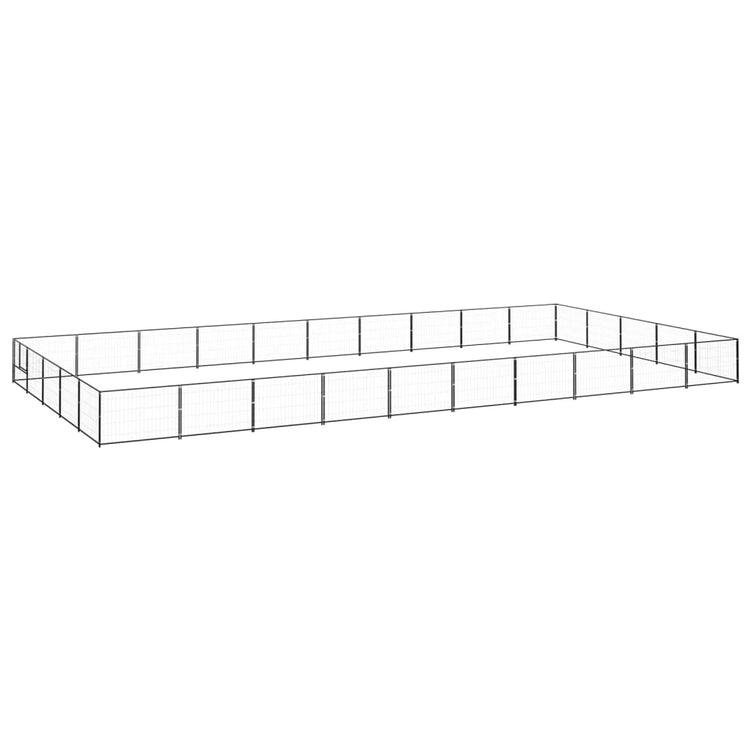 Vidaxl chien Kennel 50 m² en acier noir