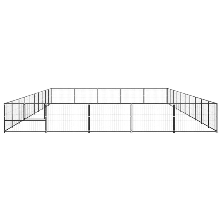 Vidaxl chien Kennel 50 m² en acier noir
