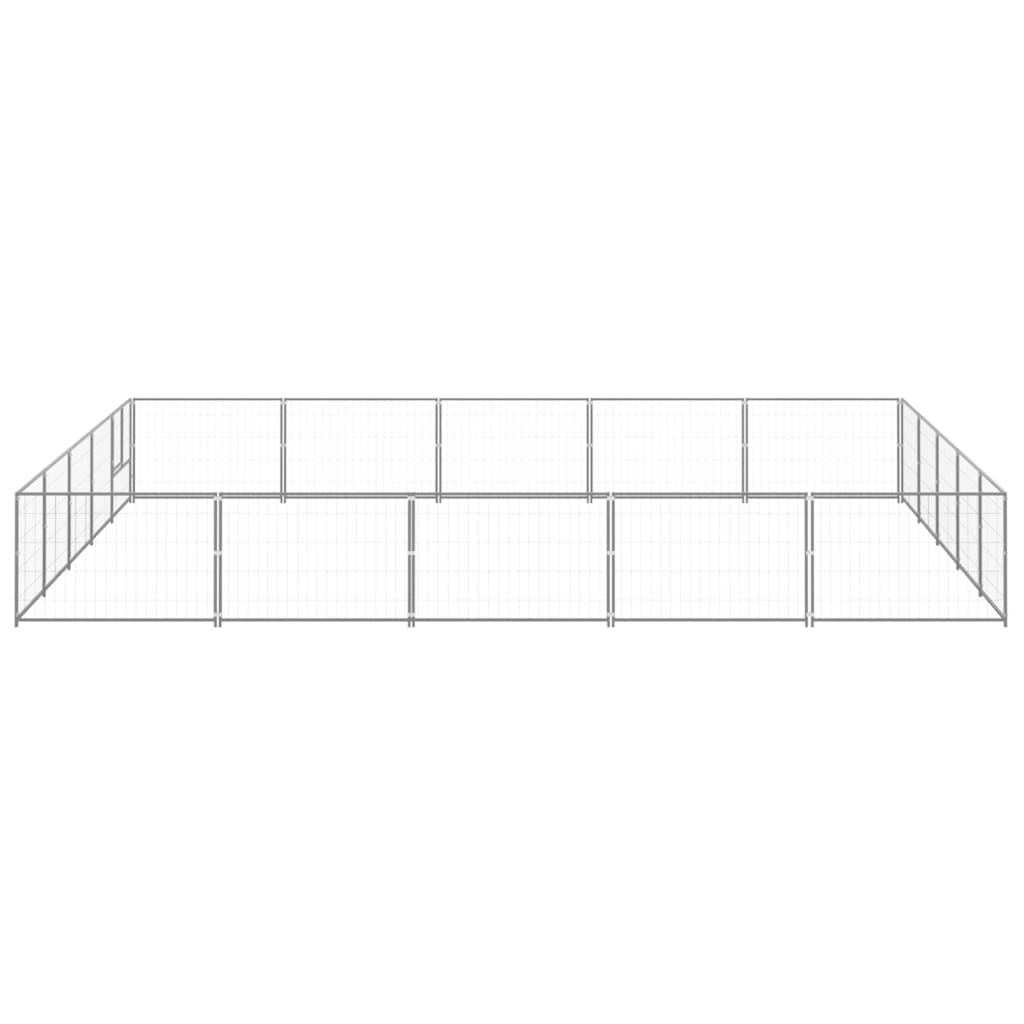 Vidaxl chien Kennel 25 m² en acier argenté colored